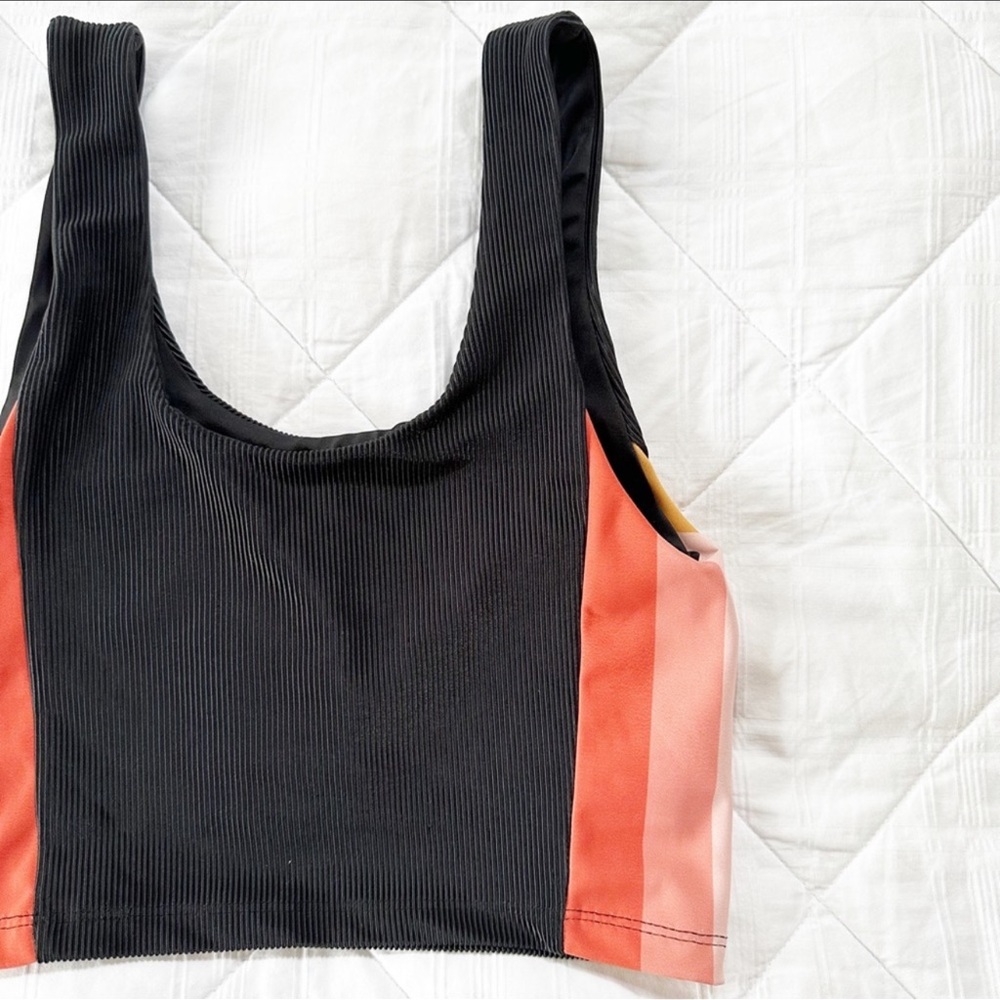 NEW BEACH RIOT Sports Bra Top Black Ribbed Small NWOT